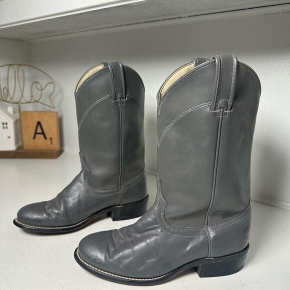 Laredo Shoes - Vintage Laredo Roper Boots Women’s 6.5B Gray Leather Classic Western Roper USA